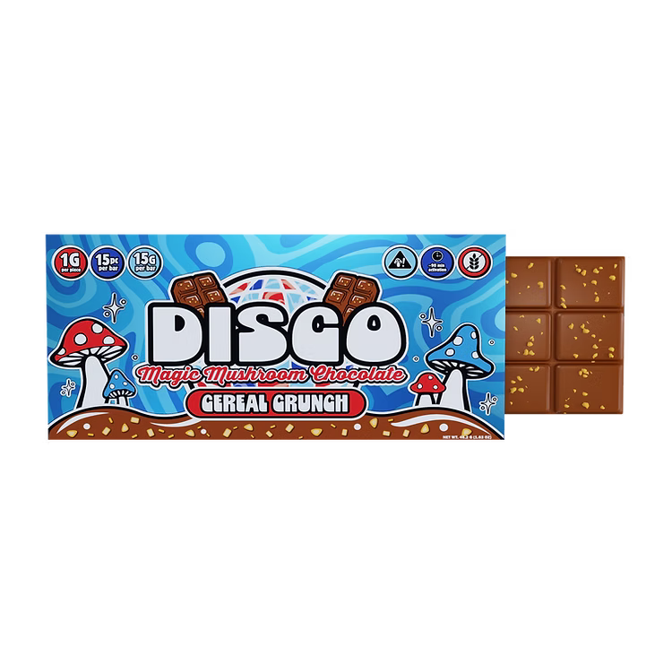 Magic Mushroom Chocolate Cereal Crunch 1CT Box – Official Product Image Magic Mushroom Chocolate Cereal Crunch 1CT Box – crunchy shroom chocolate bar