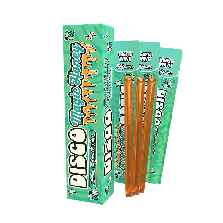 Magic Mushroom Honey Tropic Wave 3CT Box – Official Product Image Magic Mushroom Honey Tropic Wave 3CT Box – tropical shroom honey packs